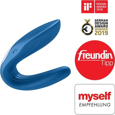 Satisfyer Double Whale - Двоен вибратор за двойки с 2 мотора (син)