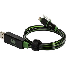 RealPower 185962 USB, USB 2.0 USB-A zástrčka, Apple Lightning konektor, 0,75m, zelený