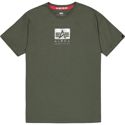 Alpha Industries tričko pánske Satin Logo T Dark Olive