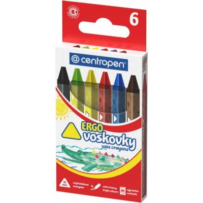 Centropen voskovky trojúhelníkové sada 6 barev