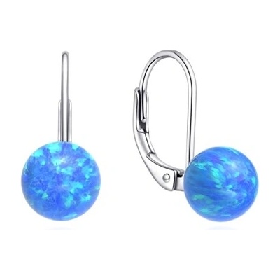 Dámské stříbrné opálové naušnice kuličky STNAU2070F