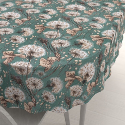 Biante bavlna oválný ubrus Sandra SA-716 Podzimní pampelišky na zeleném 100x140 cm
