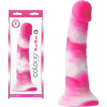 Image 1 of Пенис дилдо от силикон, розово-бяло, 22см. - Colours Yum Yum (NSTOYS0869)