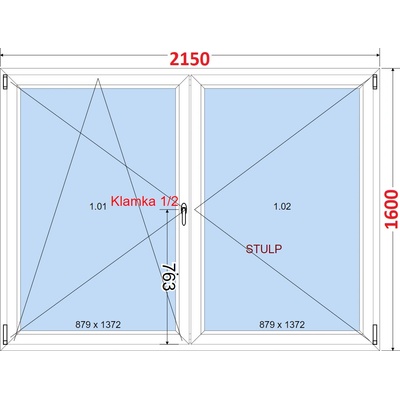 SMART Balokonove dveře dvoukřídlé Otevíravé a sklopné 215x160 cm bílé