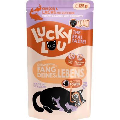 Lucky Lou Adult 16 x hydinové a losos 125 g