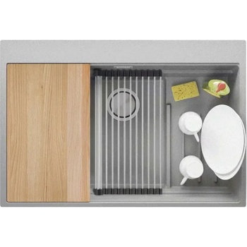 Твоят Стил Сива кухненска мивка от гранит Осло 80 Max Multilevel 780 x 530 mm