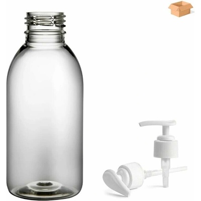 Tera plastová lahvička čirá s bílou pumpičkou 150 ml 260 ks