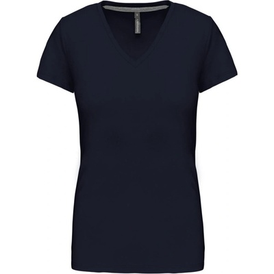 Kariban Tričko K381 s výstřihem do V krátký rukáv dámské COT-20K38100302 Navy