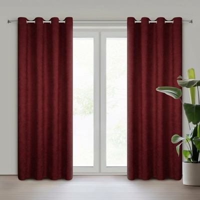EUROFIRANY ZÁVES NA KRÚŽKOCH ADA 140X250 CM BORDOVÁ