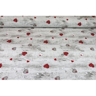 MADE IN ITALY Dekoračná látka 100% Bavlna srdiečka, š. 140 cm Viacfarebná Šírka 140 cm