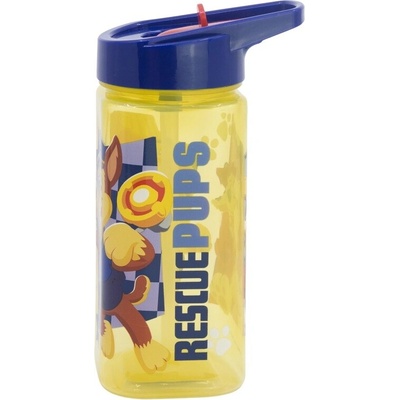 Stor detská fľaša so slamkou Paw Patrol Boy Square 510 ml