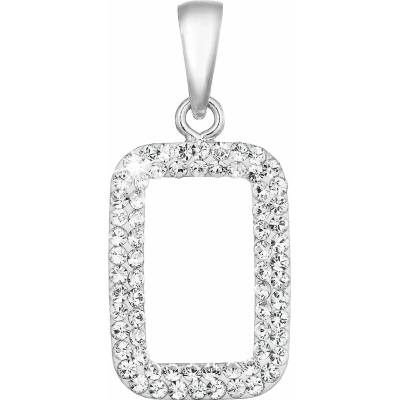 Pavona Stříbrný přívěsek s krystaly Swarovski bílý obdélník 74072.1
