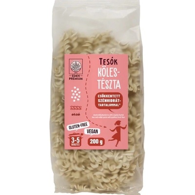 Éden Prémium Tesók Bezlepkové pšenové cestoviny so zníženým obsahom sacharidov fusilli 200 g