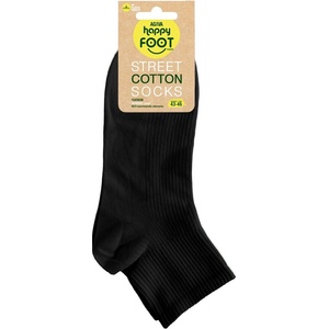 AGIVA Мъжки чорапи с къс конч Agiva Happy Foottopia, Street, Пениран памук, Черни, 43-46 (AGIVA-313)
