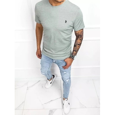 světle tričko s výšivkou na hrudi zelené