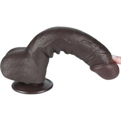 LoveToy Sliding Skin Dual Layer Dong 9.5" Brown