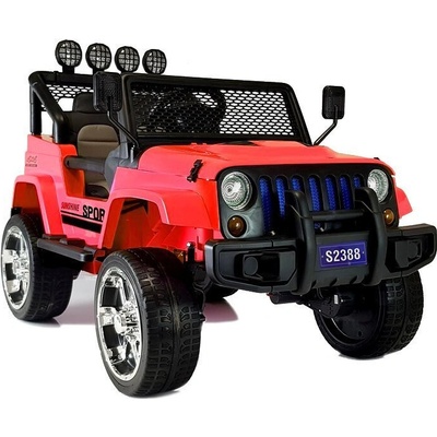 Lean Cars elektrické autíčko Jeep S2388 nelakované 4x45W motor 12V10Ah batéria červená