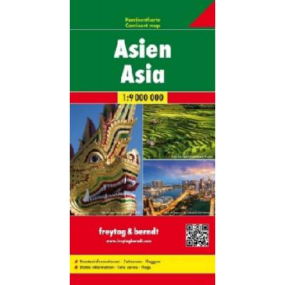 Asia Map, Pleated Physical/Political 1: 9 000 000