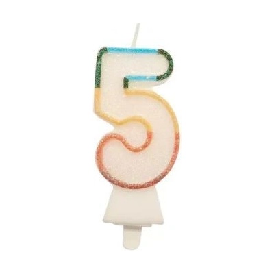 Godan Цветна свещ с цифри и слюда, 8, 5 см - 5