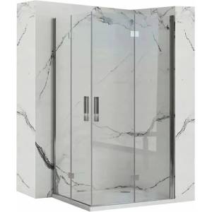 Rea Квадратна душ кабина с плъзгащи се врати Rea Molier 90x90 хром (5902557357321+5902557357321)