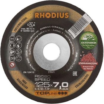 Rhodius Brusný kotouč 125 x 7 x 22,23 mm 210611