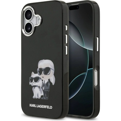 Karl Lagerfeld IML Aquarelle Karl and Choupette kryt pre iPhone 17, čierny 57983127688