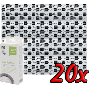 Image 1 of Fair Squared Max Perform - Fair Trade Vegan Condoms 20 pack - SALE exp. 11/2025