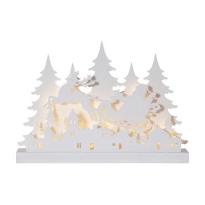 Svícen GRANDY dřevěný bílý baterie 3xAA 36x žárovka v:30cm š:42cm,StarTrading 650-10