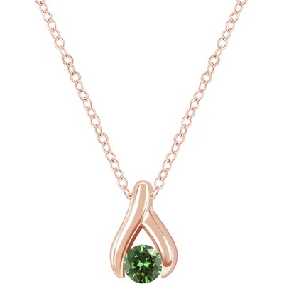 Eppi Minimalistický prívesok so zeleným diamantom Tressa P48616