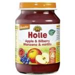 Holle Био плодово пюре Holle - Ябълки и боровинка, 190 g (4972) - baby