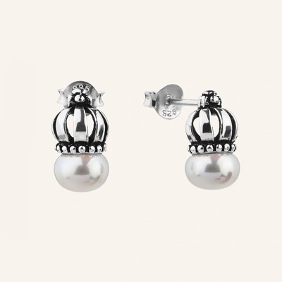 SilveAmo Strieborné náušnice puzety Royal Pearl C5G2079