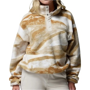 Columbia Дамски поларен пуловер Columbia Women's Helvetia II Printed Cropped Half Snap Fleece jumper - Sea Salt / Summits (105-6166-1914)