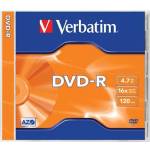 Verbatim DVD-R 4, 7Gb 16x Обикновен калъф 1 бр. /пакет (1 етикет) 43519 (43519)