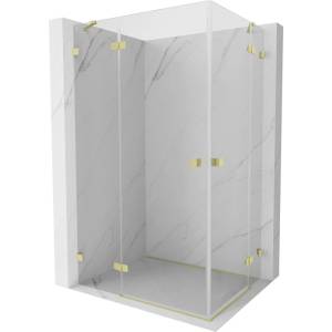 Mexen Lunar Duo отваряема душ кабина лява 100 x 70 см, прозрачна, златно четкано - 834-100L-070P-55-00 (834-100L-070P-55-00)