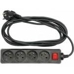 TOYA Power strip Vorel 4 sockets 3 m black (72631)