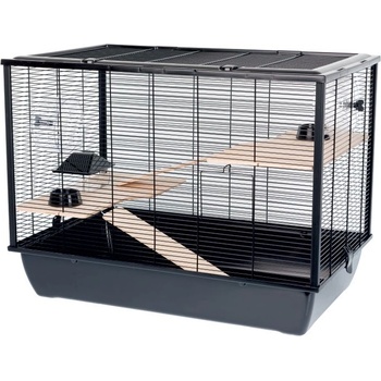 INTER-ZOO Pet Products Клетка за гризачи HUGO + Wood 78 x 48 x 58 см ЧЕРНА