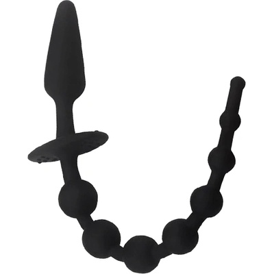 A-GUSTO Анален разширител Butt Plug с топчета "GODSOME BLACK" 30 см