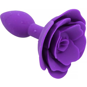 A-GUSTO Rose Silicone Butt Plug Purple