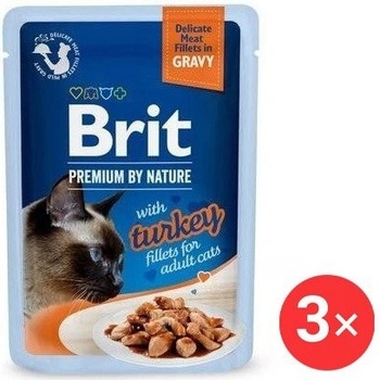 Brit Premium by Nature Cat Delicate Fillets in Gravy with Turkey 3 x 85 g