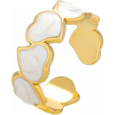 Glanzio Prsteň Pearl Hearts 87119