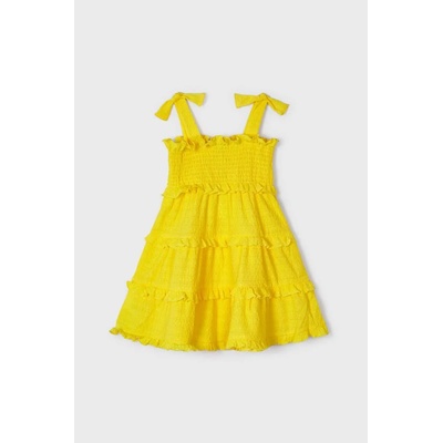 Mayoral Детска рокля Mayoral в жълто къс модел със стандартна кройка (3934.6G.MINI.G)