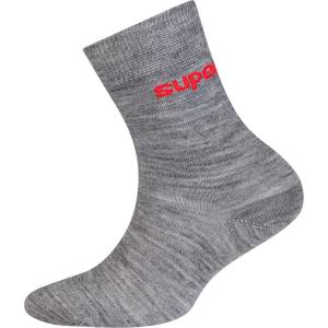 super. natural Детски мериносови чорапи super. natural Kid's All Day Socks 2-Pack Merino socks - Cashmere Grey Melange / High Risk Red - размер 27-30 (EU) (207-1113-0113)