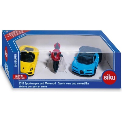 Siku Super set 2 sportovní aut a motorka