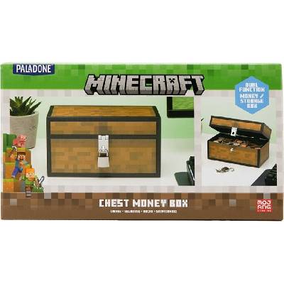 POKLADNIČKA MINECRAFT PREPRAVKA / CHEST MONEY BOX / 12CM / UZATVÁRATEĽNÁ NA VISIAC