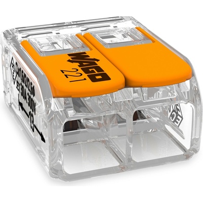 WAGO Svorka krabicová 221-612 páčková spojovací pro všechny druhy vodičů 2 x 6 mm² oranžová/transparentní 221-612 – Hledejceny.cz