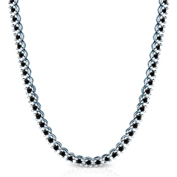 SAVICKI Тенис колие Luminy 3, 8 мм: бяло злато, черни диаманти