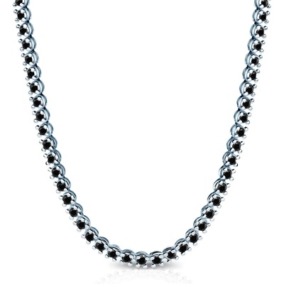 SAVICKI Тенис колие Luminy 3, 8 мм: бяло злато, черни диаманти