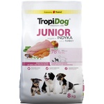 TropiDog Premium Junior за малки и средни породи, богат на пуйка и ориз, 8 кг