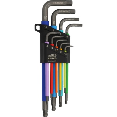 Bahco Zástrčné kľúče šesťhran 1,5 - 10 mm dlhé s guľou Sada 9 ks BAHC1997LM/9P