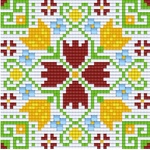 Bright Toys Мозайка с пиксели Bright Toys - Българска шевица, 48 x 48 пиксела, Елбетица (BE48001)